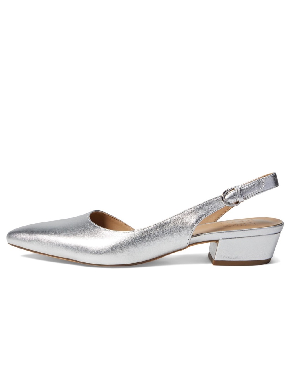 Nauralizer Banks Silver Leather Slingbacks - Picture 6 of 16